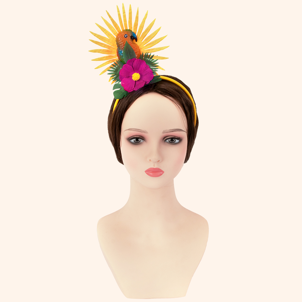 Summer-themed beach parrot flower electronic hairband and hair accessory Hawaiian beach party props