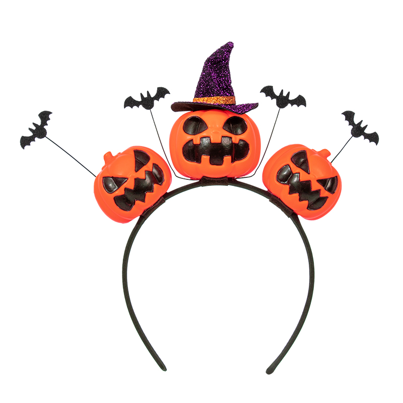 Halloween pumpkin headband, skull bat hair accessory, festival party costume cosplay props