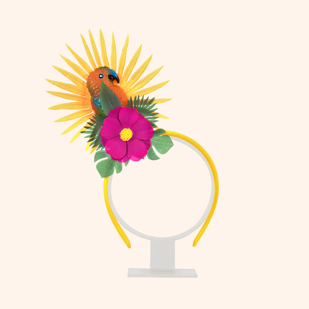 Summer-themed beach parrot flower electronic hairband and hair accessory Hawaiian beach party props