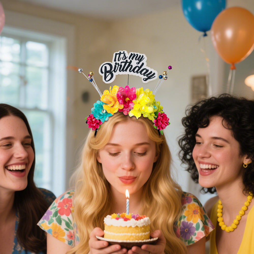 New high-quality dressing props, small beads, colorful flowers, birthday party headbands and headbands