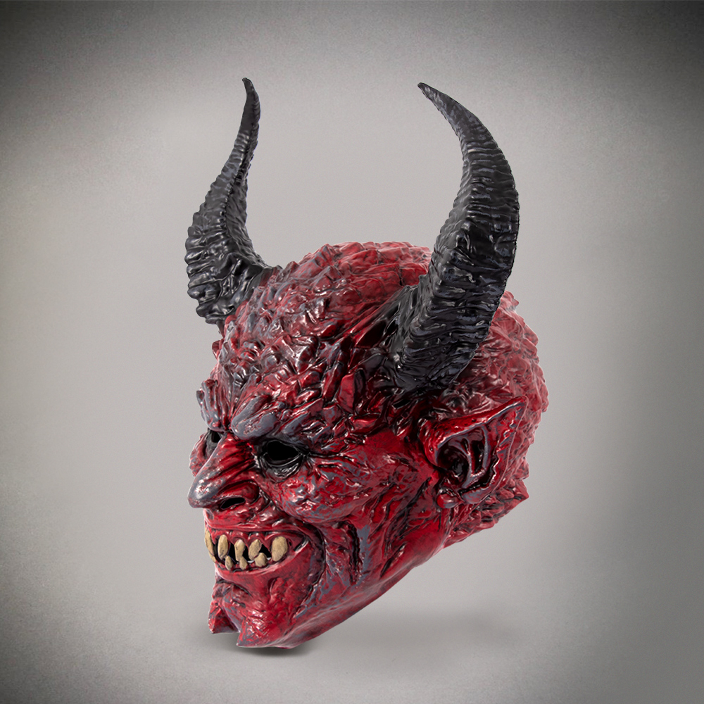 The Devil Halloween headgear is a one-piece molded red devil Satan Devil horn headgear