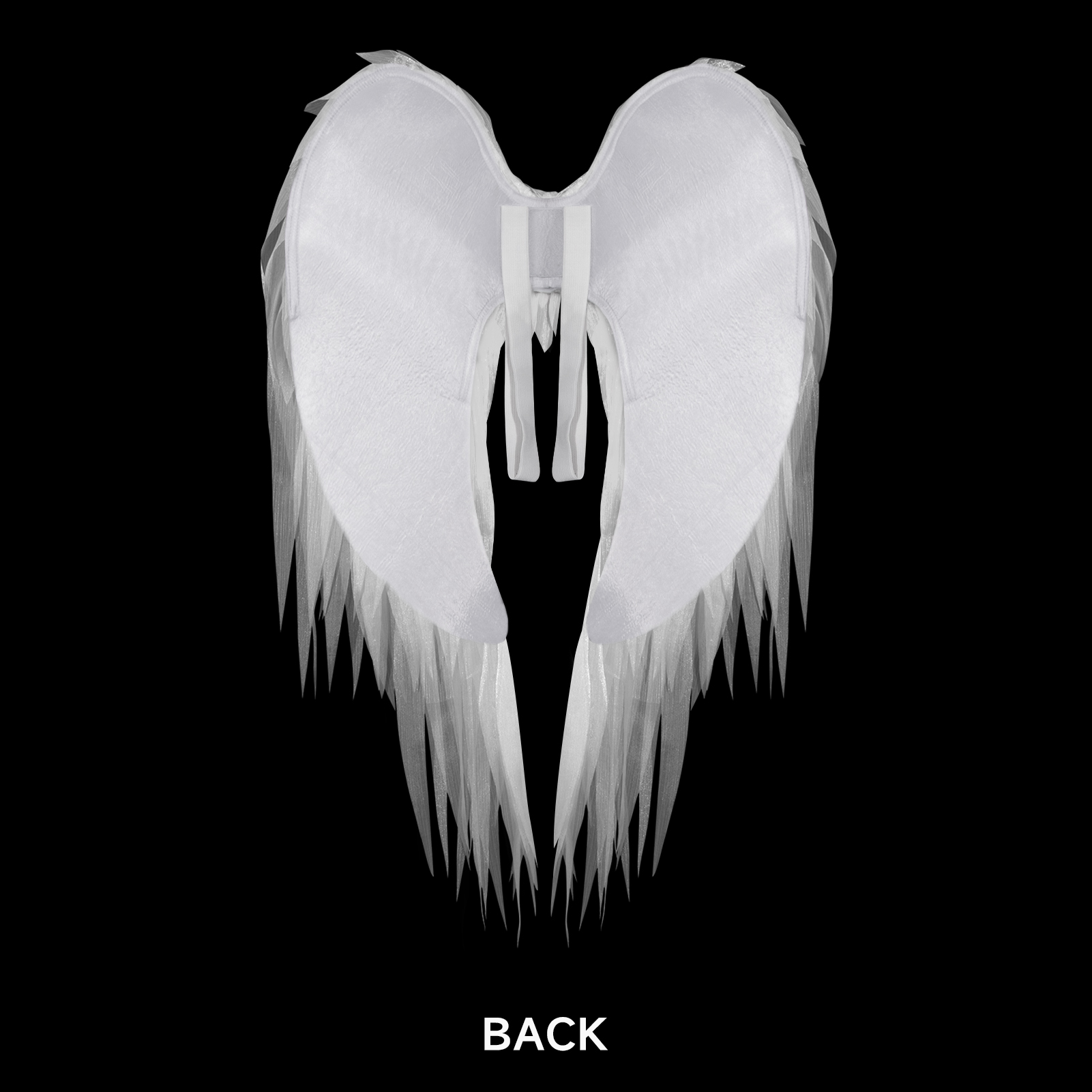 Black and white organza angel wings realistic cosplay angel festival party ball costume props，suits，110CM