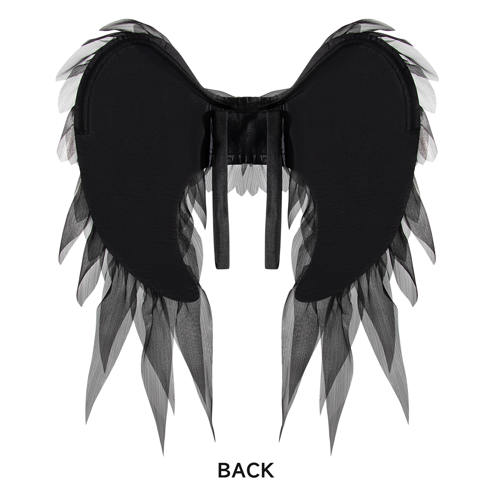 Black and white organza angel wings realistic cosplay angel festival party ball costume props