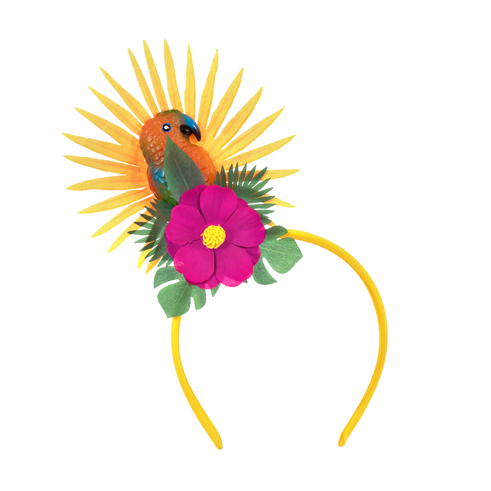 Summer-themed beach parrot flower electronic hairband and hair accessory Hawaiian beach party props