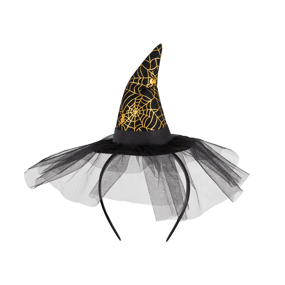 Halloween witch headband, witch hat, spider web hair accessory, witch hat headband, party cosplay costume hair accessory