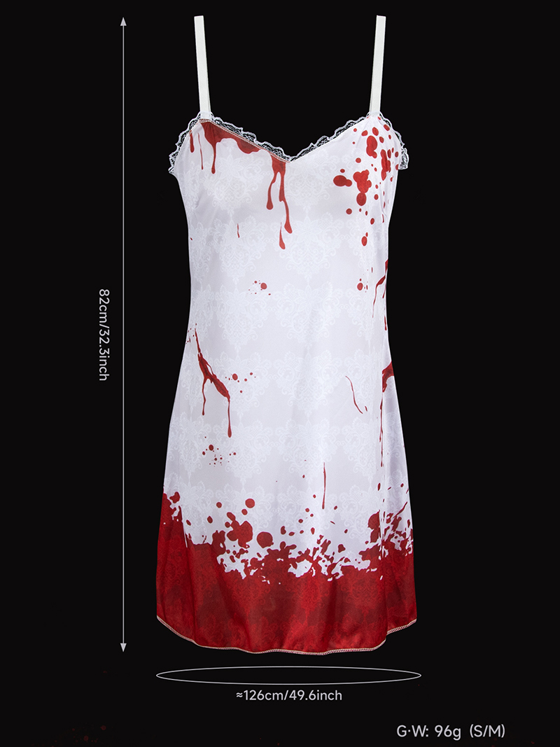 Halloween horror character Ghost Bride set, hand bouquet, shoulder strap, cosplay Ghost Festival costume, props