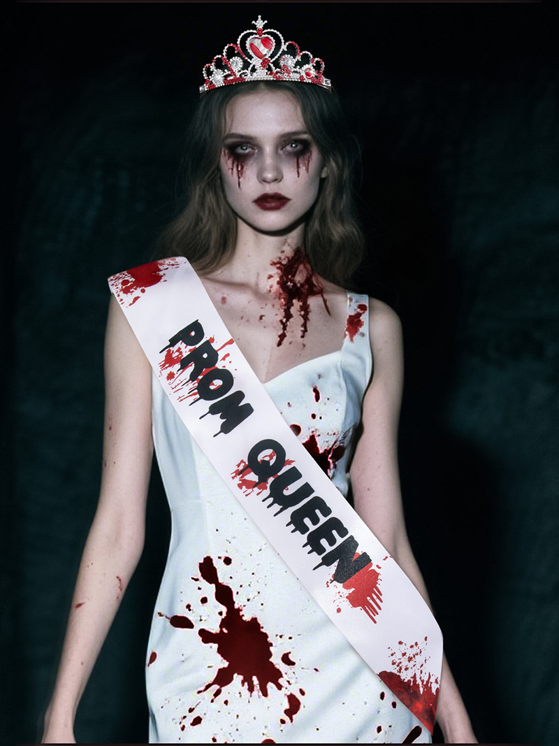 Halloween horror character Ghost Bride set, hand bouquet, shoulder strap, cosplay Ghost Festival costume, props