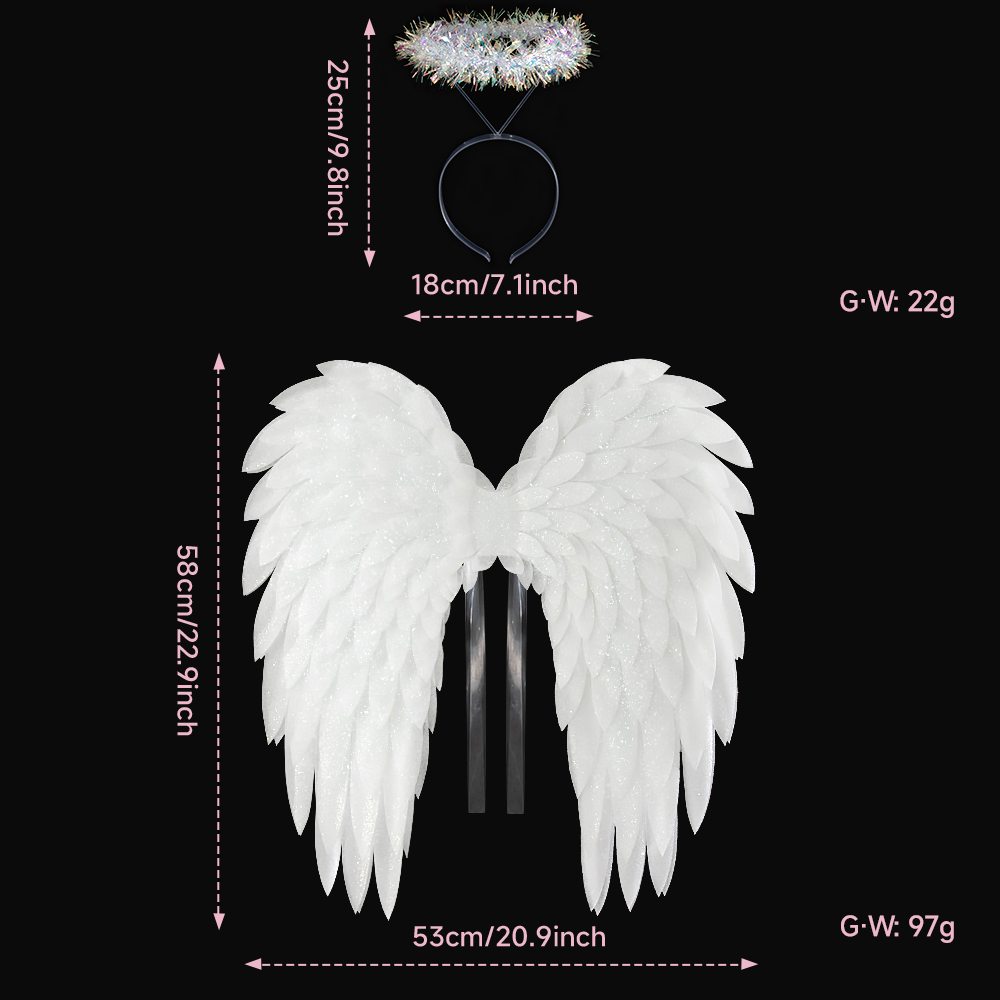 Halloween bright pink and white angel wing character party cosplay