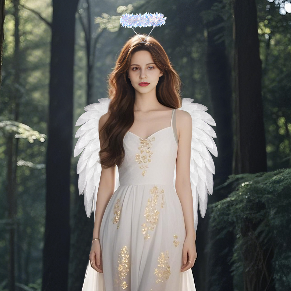 Halloween bright pink and white angel wing character party cosplay