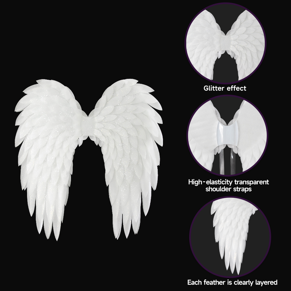 Halloween bright pink and white angel wing character party cosplay