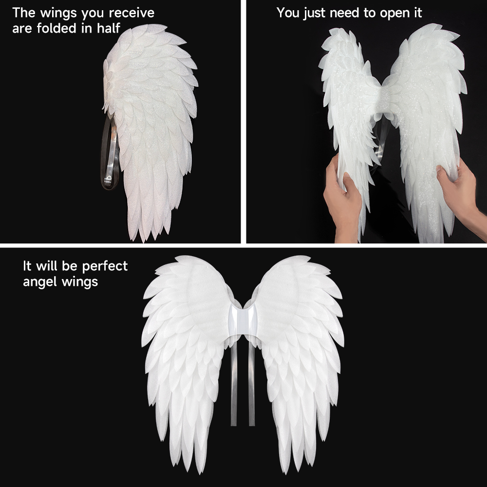 Halloween bright pink and white angel wing character party cosplay