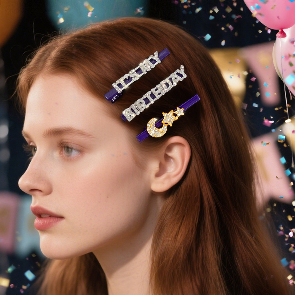 New product birthday party: Sparkling star bangs, hair clips, elegant and stylish hair accessories, headwear, women's festival outfit props