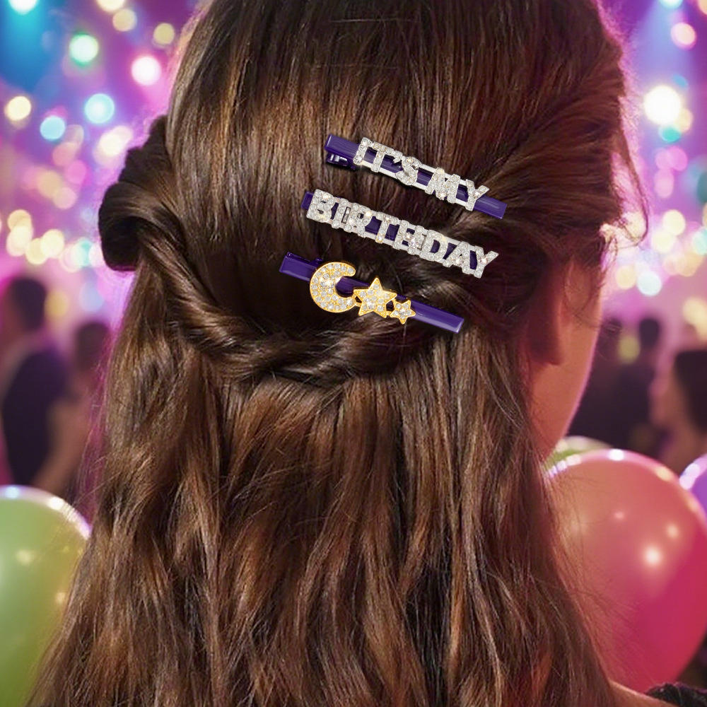 New product birthday party: Sparkling star bangs, hair clips, elegant and stylish hair accessories, headwear, women's festival outfit props