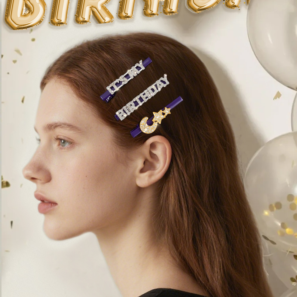New product birthday party: Sparkling star bangs, hair clips, elegant and stylish hair accessories, headwear, women's festival outfit props