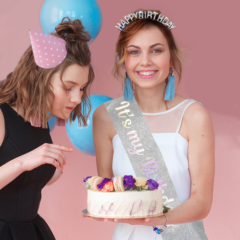 HAPPYBIRTHDAY Birthday Crown Shoulder Strap Set Accessories Party