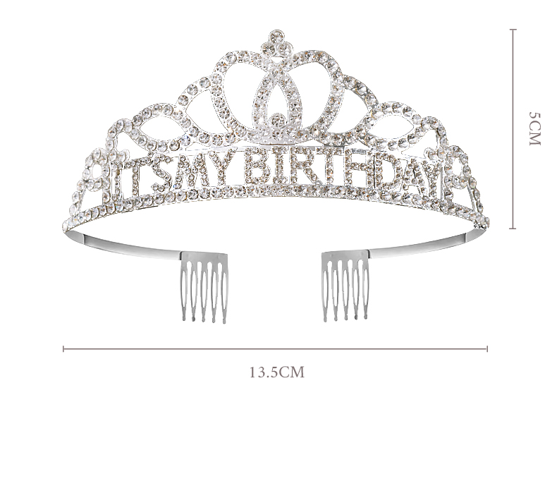 HAPPYBIRTHDAY Birthday Crown Shoulder Strap Set Queen's Crown Accessories Party