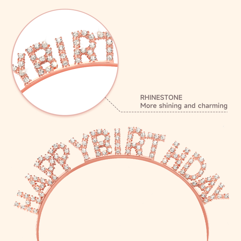 HAPPYBIRTHDAY Birthday Crown Shoulder Strap Set Accessories Party