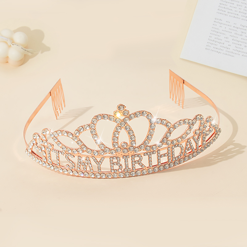 HAPPYBIRTHDAY Birthday Crown Shoulder Strap Set Queen's Crown Accessories Party