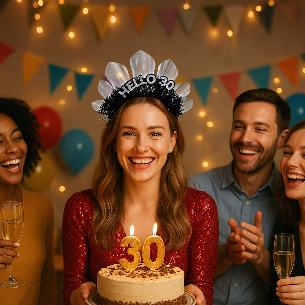 New birthday headband, birthday party, 30-year-old best friends and best friends carnival celebration party