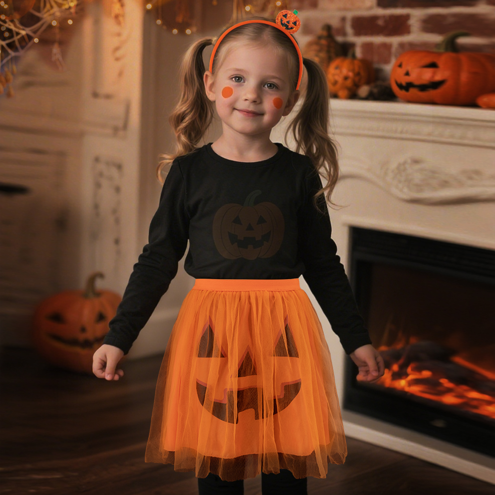 New Halloween pumpkin White ghost TUTU dress set cosplay festival party costume props