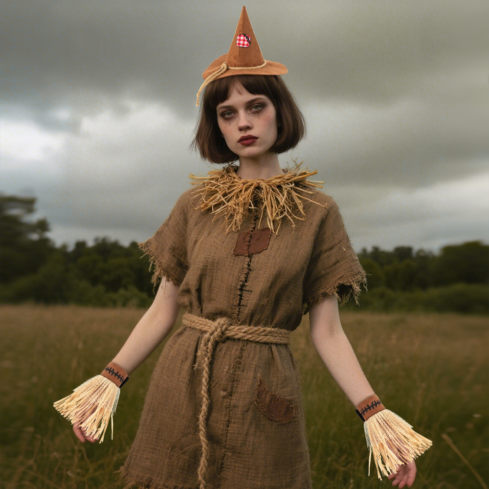 New Halloween COSPLAY Scarecrow three-piece set, hairband glove set, clothing accessories, character costume