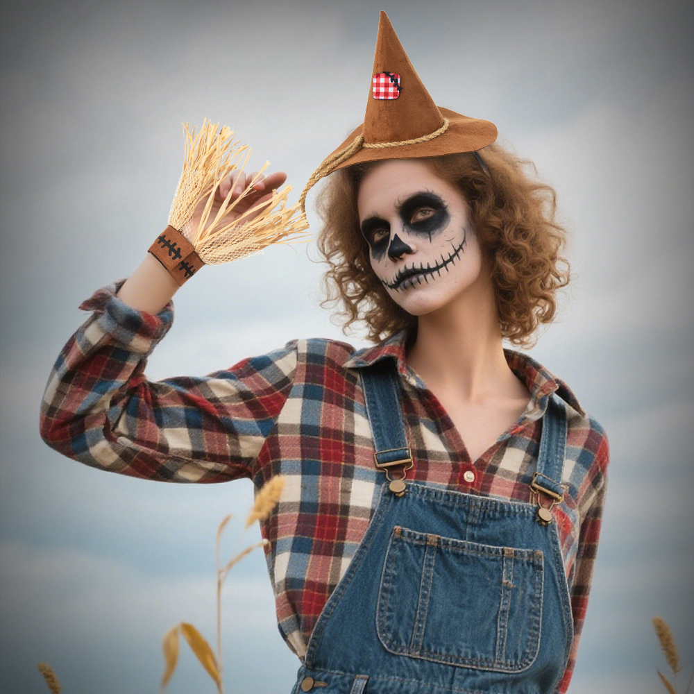 New Halloween COSPLAY Scarecrow three-piece set, hairband glove set, clothing accessories, character costume