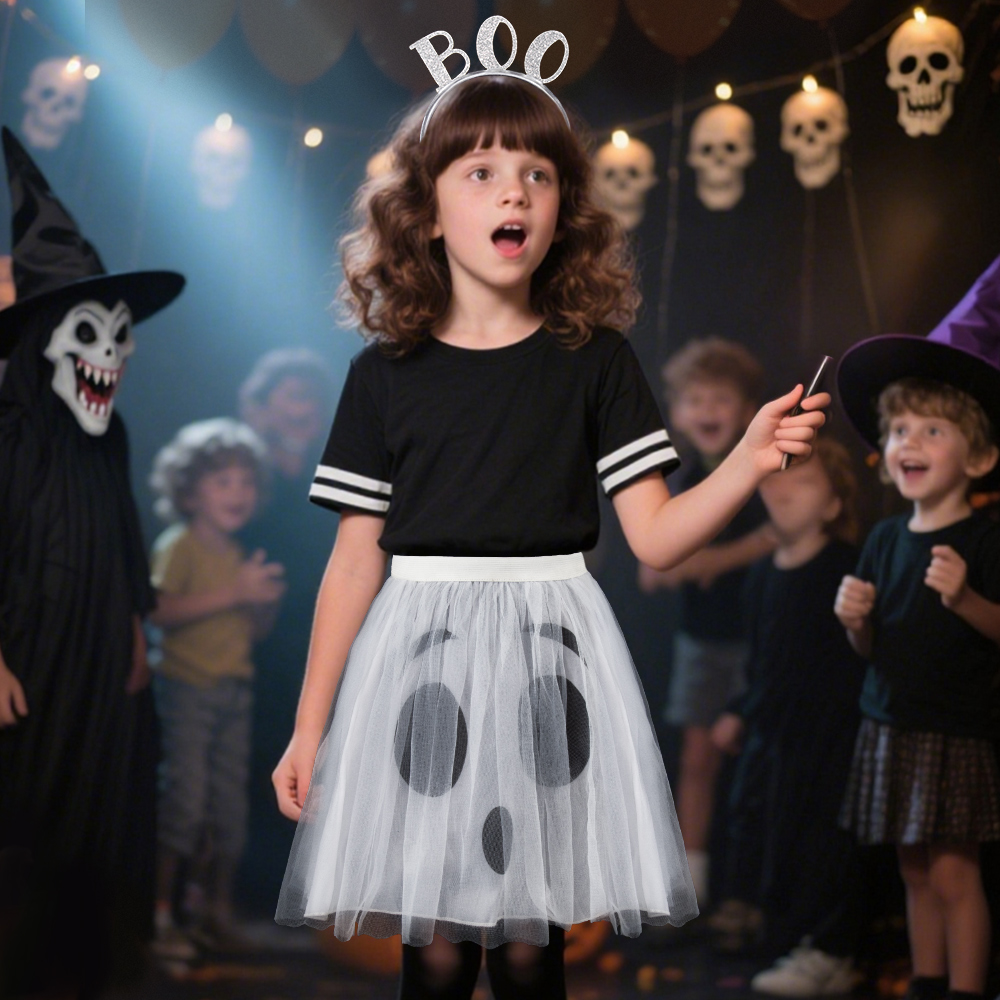 New Halloween pumpkin White ghost TUTU dress set cosplay festival party costume props