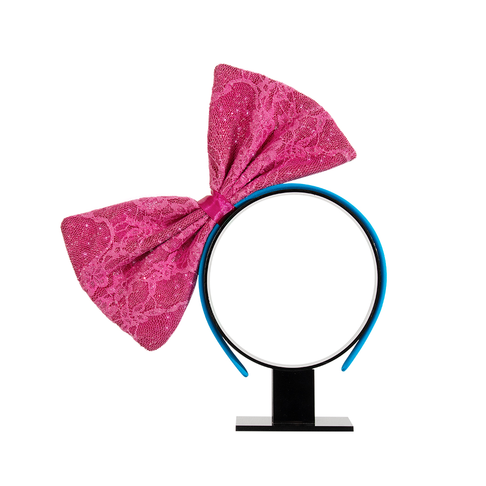 Party retro bow headband, necklace and wrist guard four-piece set, disco neon dance party carnival 80s set