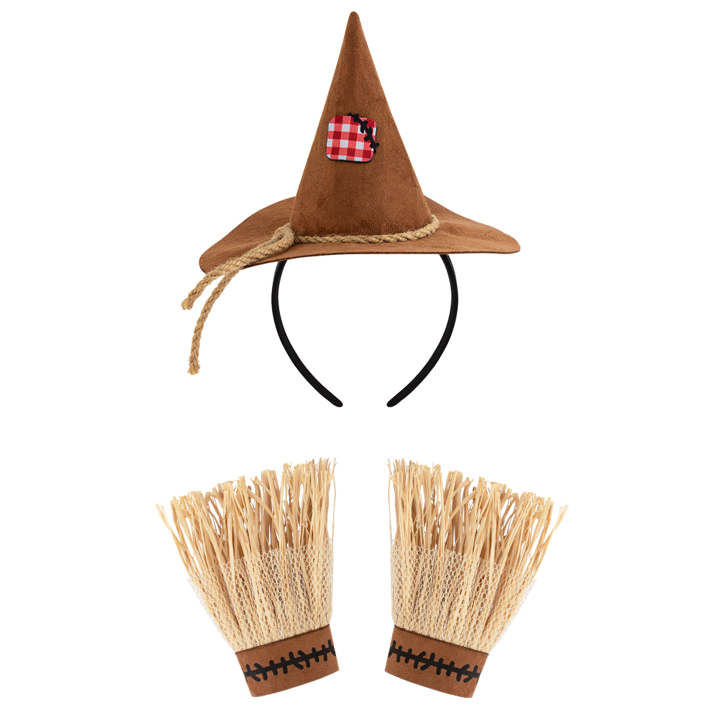 New Halloween COSPLAY Scarecrow three-piece set, hairband glove set, clothing accessories, character costume