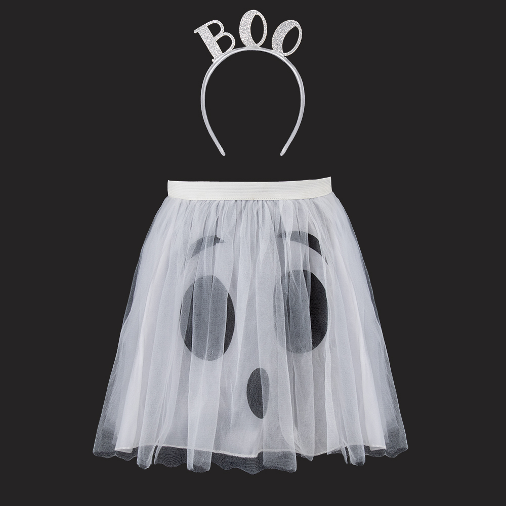 New Halloween pumpkin White ghost TUTU dress set cosplay festival party costume props
